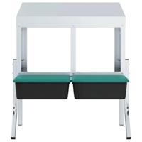 Kippennestkast 2 compartimenten met poten gegalvaniseerd staal - thumbnail