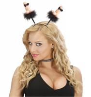 Haarband piemel met strikjes - thumbnail