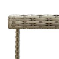 Tuintafel 109x107x74 cm poly rattan en glas grijs - thumbnail