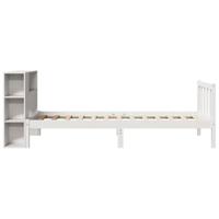 Bed met boekenkast zonder matras grenenhout wit 90x200 cm - thumbnail