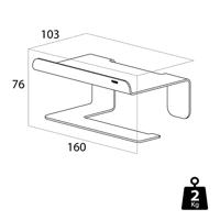 Tiger Toiletrolhouder Colar Met Planchet Zwart - thumbnail