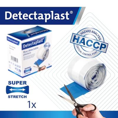 Detectaplast Elastic textielpleister, ft 6 cm x 5 m, op rol