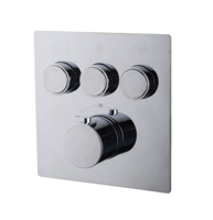 OUTLET Afbouwdeel 3-wegs Wiesbaden Caral Klik Thermostatisch Chroom - thumbnail
