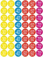 Agipa kortinglabel van -30% tot -70%, geassorteerde kleuren - thumbnail