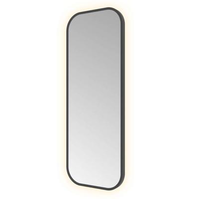 Spiegel Hotbath &MORE 80x30 cm LED-Verlichting Rechthoek Afgerond Afgerond Geborsteld Zwart PVD