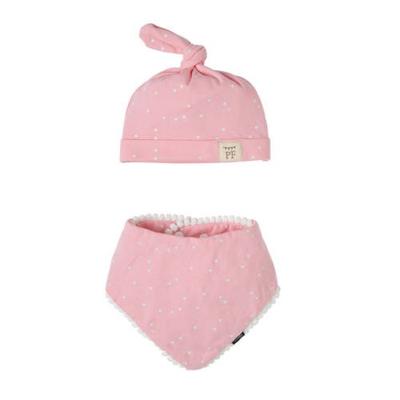 Petit Filippe geschenkset muts + bandana stip roze