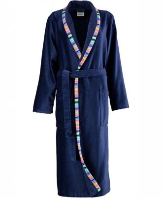 Cawö Cawö Dames Badjas met Sjaalkraag 2359 Marine 50