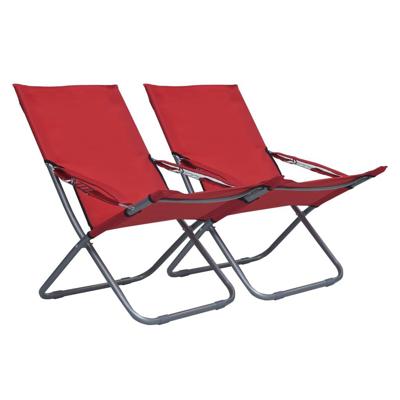 VidaXL Opklapbare stoelen, 2 stuks, rode stof VidaXL Opklapbare stoelen, 2 stuks, rode stof