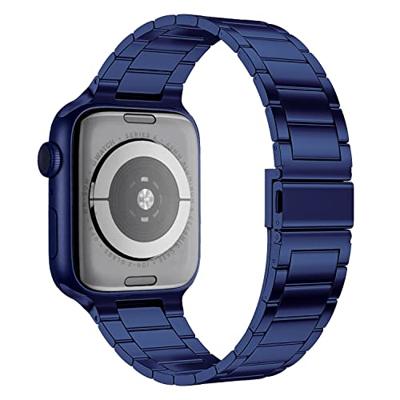 Stalen schakelband - Donkerblauw - Geschikt voor Apple watch 38mm / 40mm / 41mm / 42mm Stalen schakelband - Donkerblauw - Geschikt voor Apple watch 38mm / 40mm / 41mm / 42mm