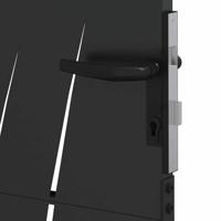 Tuinpoort met slot Zwart 85 x 150 cm Poedergecoat staal - thumbnail