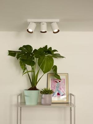 Lucide NIGEL - Plafondspot - LED Dim to warm - GU10 - 3x5W 2200K/3000K - Wit Lucide NIGEL - Plafondspot - LED Dim to warm - GU10 - 3x5W 2200K/3000K - Wit