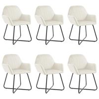 vidaXL Eetkamerstoelen 6 st fluweel oker - thumbnail