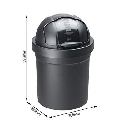 Rotho roll bob afvalemmer 10l zwart