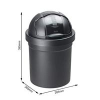 Rotho roll bob afvalemmer 10l zwart - thumbnail