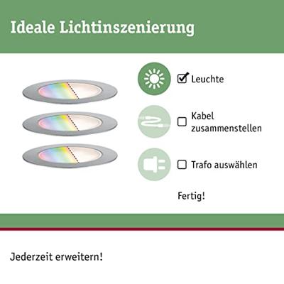 Paulmann 94752 Verlichtingssysteem Plug&Shine LED-buiteninbouwlampen (basisset) LED 6 W Warmwit RVS