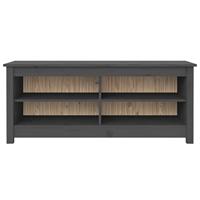 VidaXL Schoenenbank 110x38x45,5 cm massief grenenhout grijs - thumbnail