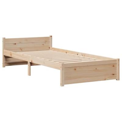 Bedframe met hoofdbord massief grenenhout 90x190 cm