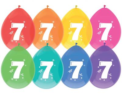 Ballonnen 7 jaar mix kleuren