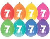 Ballonnen 7 jaar mix kleuren - thumbnail