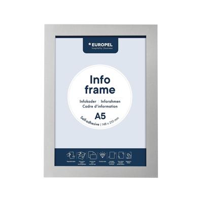 Europel zelfklevend kader ft A5, zilver, pak van 2 stuks