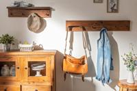 Massieve wandkapstok HEMINGWAY 60cm natuurlijk gerecycled teakhout met plank - 39551 - thumbnail