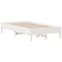 Bedframe zonder matras massief grenenhout wit 75x190 cm - thumbnail