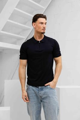 Pure Path Zip Knit Polo Heren Donkerblauw - Maat XL - Kleur: Donkerblauw | Soccerfanshop