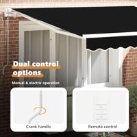 VidaXL Inklapbaar zonnescherm zwart 300 x 250 cm stof - thumbnail