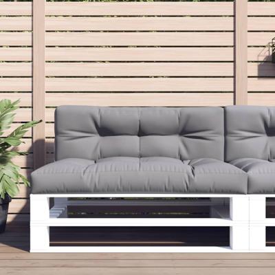 VidaXL Palletkussens 2 st stof grijs VidaXL Palletkussens 2 st stof grijs