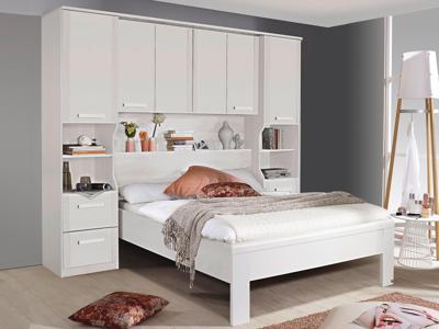 Bed en brugkast RIGA 160x200 cm wit