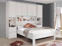 Bed en brugkast RIGA 160x200 cm wit - thumbnail