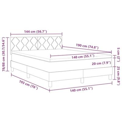 Boxspring Bed met Matras & LED Donkergrijs 140x190 cm Stof
