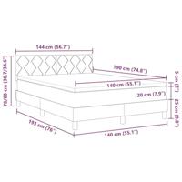 Boxspring Bed met Matras & LED Donkergrijs 140x190 cm Stof - thumbnail