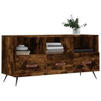 Tv-meubel 102x36x50 cm bewerkt hout gerookt eikenkleurig - thumbnail