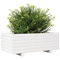 Plantenbak 70x40x26,5 cm massief grenenhout wit - thumbnail