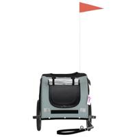 Hondenfietstrailer oxford stof en ijzer zwart en grijs - thumbnail