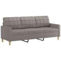 3-delige Loungeset met kussens stof taupe - thumbnail