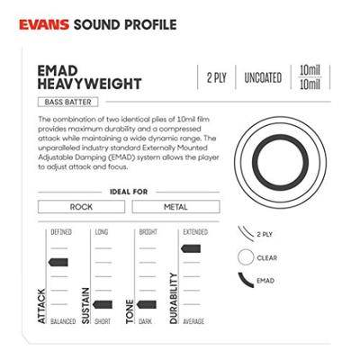 Evans EMAD BD20EMADHW Heavyweight 20 inch - thumbnail