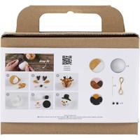 Creativ Company Mini hobbyset kerstballen, rendier en sneeuwpop, 1 doos - thumbnail