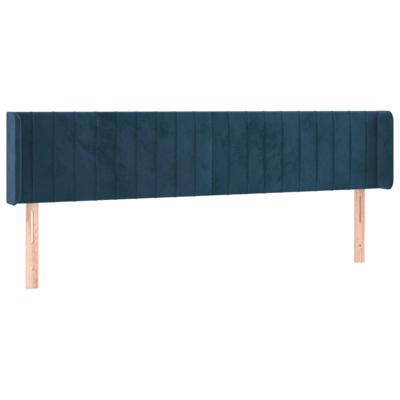 Hoofdbord met randen 183x16x78/88 cm fluweel donkerblauw