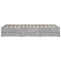 Bedframe met lades bewerkt hout betongrijs 140x190 cm - thumbnail