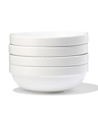 HEMA Schaaltje ⌀15x5.2cm porselein wit - 4 stuks (wit)
