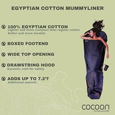 Cocoon Mummy Liner 100% Egyptian Cotton Lakenzak Tuareg Cocoon Mummy Liner 100% Egyptian Cotton Lakenzak Tuareg