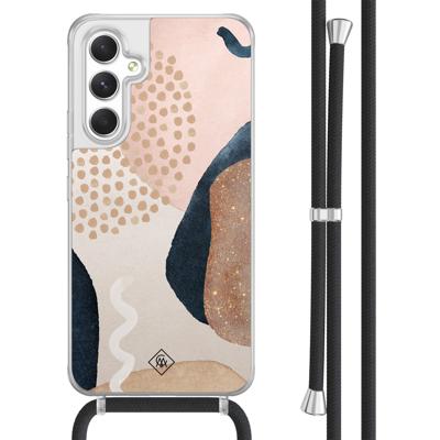Samsung Galaxy A54 hoesje met koord - Abstract dots Samsung Galaxy A54 hoesje met koord - Abstract dots
