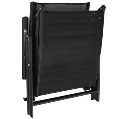 VidaXL Ligbed inklapbaar aluminium zwart