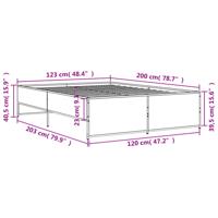 Bedframe bewerkt hout metaal zwart 120x200 cm - thumbnail
