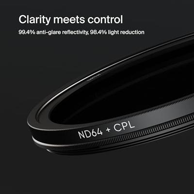 Urth 52mm Circular Polarizing (CPL) + ND64 Lens Filter (Plus+)