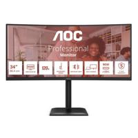 AOC E4 CU34E4CV computer monitor 86,4 cm (34") 3440 x 1440 Pixels UltraWide Quad HD LCD Zwart - thumbnail