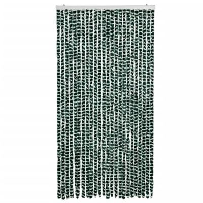 VidaXL Vliegengordijn 100x200 cm chenille groen en wit