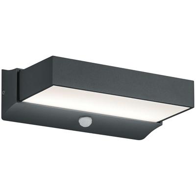Stijlvolle LED Buitenwandlamp met Bewegingssensor - 11W - Warm Wit 3000K - IP65 Waterdicht - Mat Antraciet - Aluminium